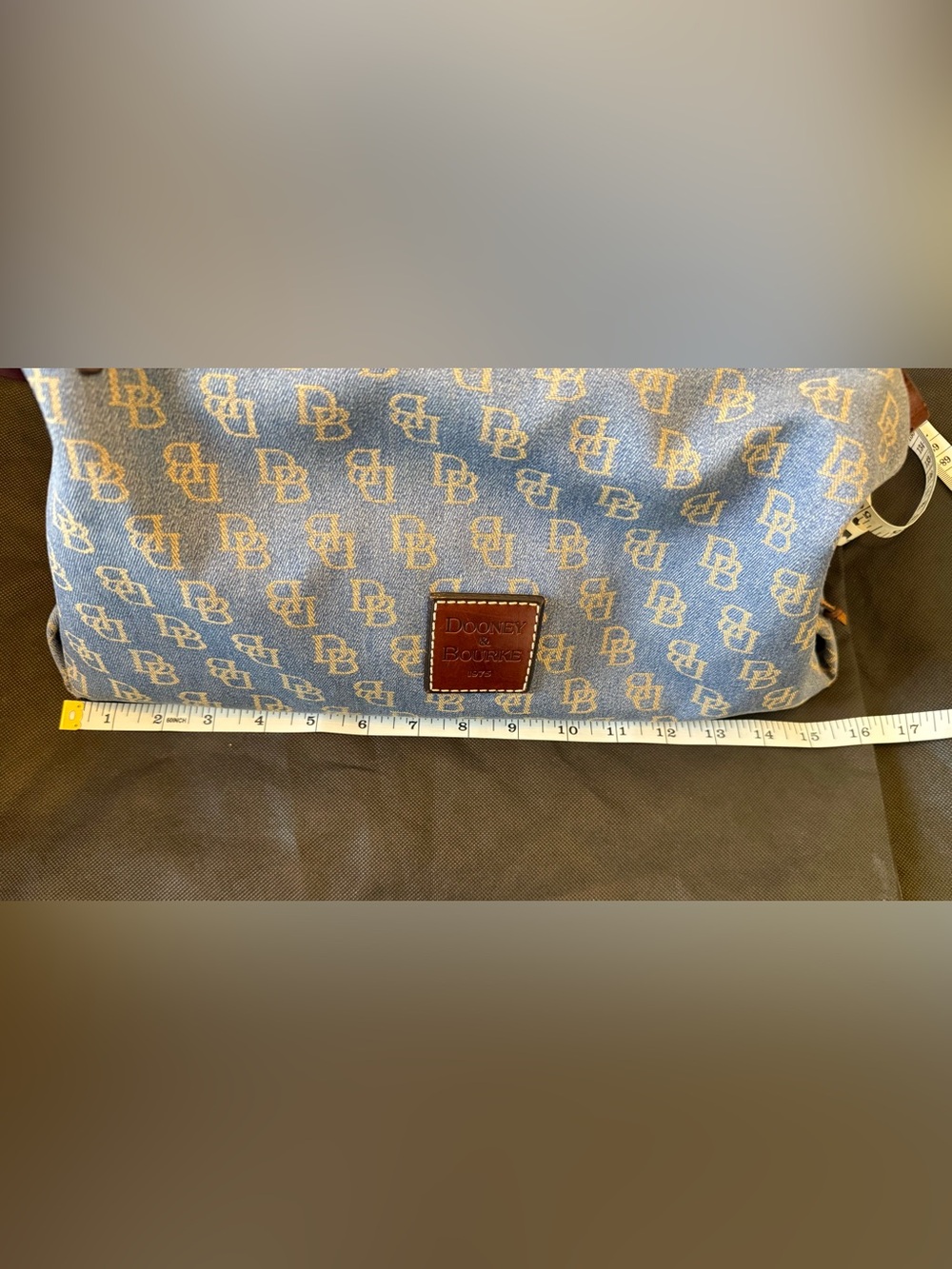 Dooney & Bourke Blue Denim Logo Shoulder Bag with Wallet and Wristlet - Picture 15 of 16